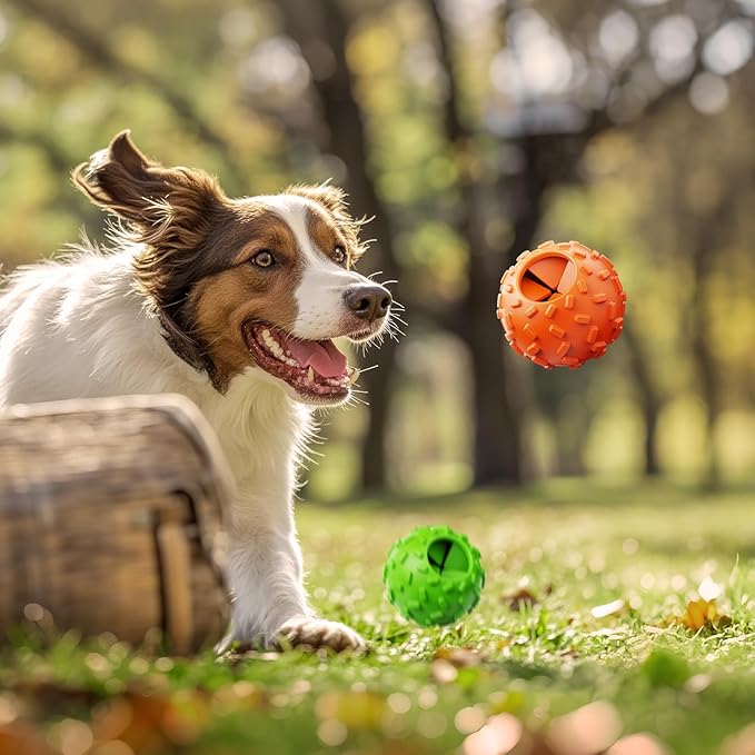 Treat Dispensing Dog Toys - Interactive Cognitive Dog Treat Toy,Puzzle Ball for Puppies &amp; Small Dogs,Promotes Slow Eating, Reduces Stress,Perfect for Fetch,Chewing &amp; Training