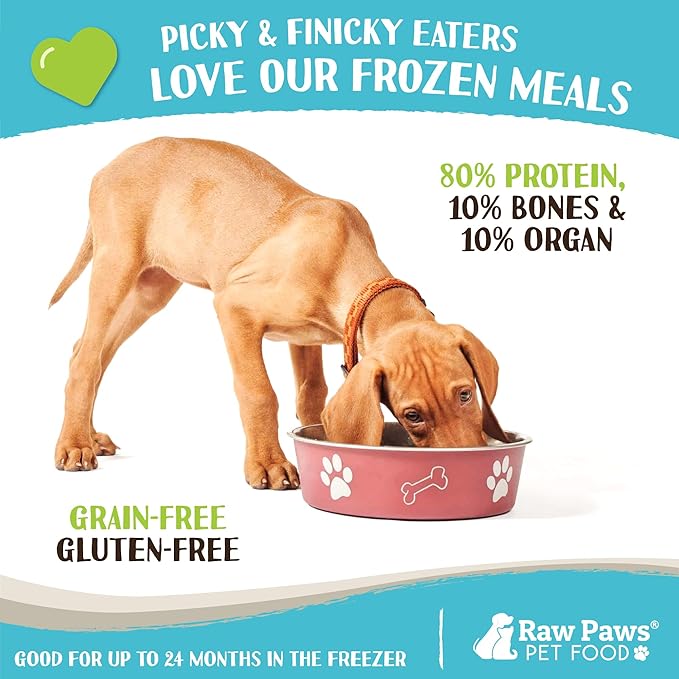 Raw Paws Signature Blend Pet Food for Dog &amp; Cats - Chicken Recipe, 1-lb Rolls (10 Pack) - Frozen Fresh Dog Food - Made in USA - Natural Raw Diet Dog Food Log