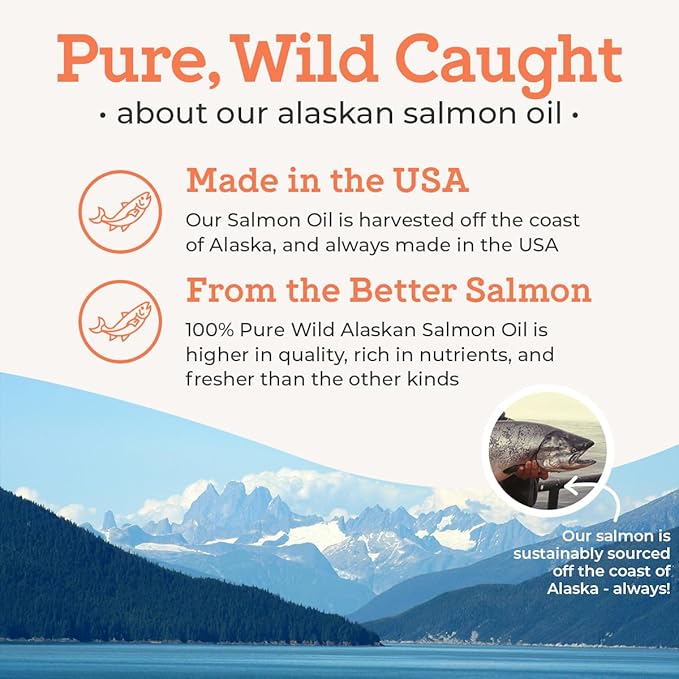 VetPro Complete Wild Alaskan Salmon Oil Formula Supplement for Dogs &amp; Cats, 16 Ounces, Omega 3 &amp; 6 Liquid Fish Oil, EPA + DHA Fatty Acids, Coat &amp; Joint Support, Helps Dry Skin &amp; Allergies, Add to Food