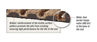 WaterHog Diamond | Commercial-Grade Entrance Mat with Rubber Border – Indoor/Outdoor, Quick Drying, Stain Resistant Door Mat (Camel, 3&