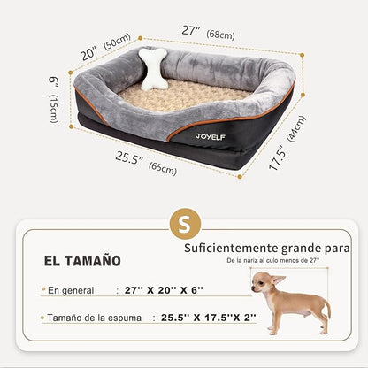 JOYELF Memory Foam Dog Bed Small Orthopedic Dog Bed &amp; Sofa with Removable Washable Cover and Squeaker Toy as Gift
