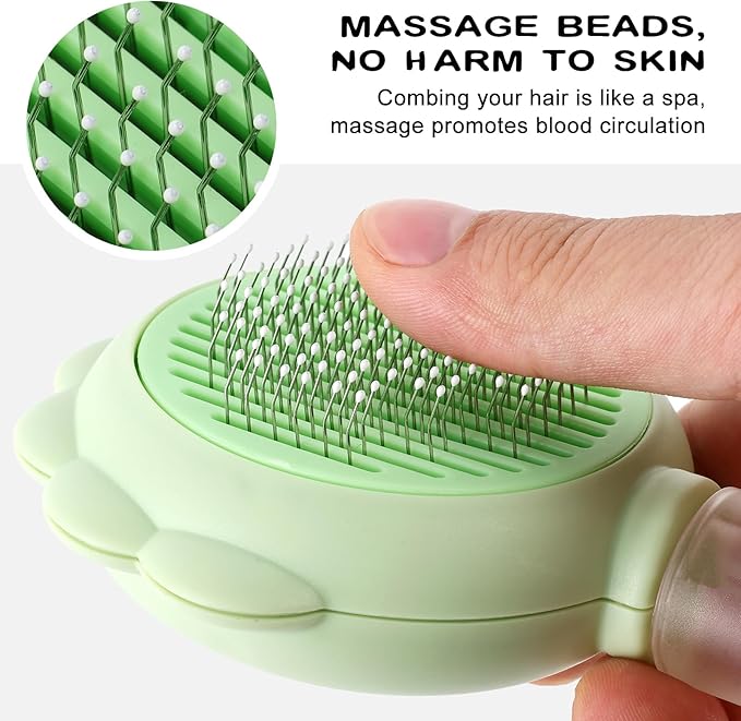 Cat Hair Brush for Shedding, 3-in-1 Pet Spray Hair Removal Comb with Visual Spray &amp; Release Button, Waterproof Dog Grooming Brush for Furry Pet