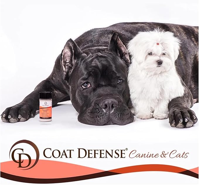 COAT DEFENSE Preventative Powder | Made in USA | 3.5oz Waterless Dog Shampoo &amp; Pet Deodorizer for Smelly Dogs | Provides Anti Itch Relief | Dog Shampoo for Dry Itchy Skin &amp; Smelly Dogs