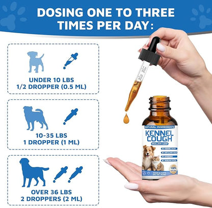 Kennel Cough Herbal Drops for Dogs &amp; Cats,Dog Cough Treatment,Dog Cough Suppressant,Kennel Cough for Dogs,Coughing Treatment Liquid,Cough Treatment for Cats,Natural Cough Supplement for Cat