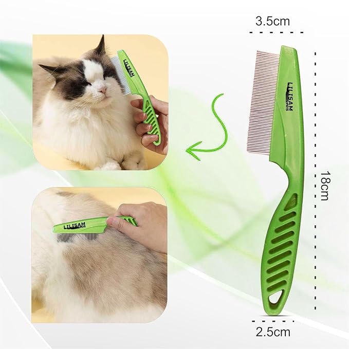 Pet Self Cleaning Slicker Brush and Grooming Comb - Gently Removes Loose Hair, Tangles, and Dirt - Skin Friendly Deshedding Grooming Tool for Hair Dogs &amp; Cats - Pet Supplies Accessories (Green)