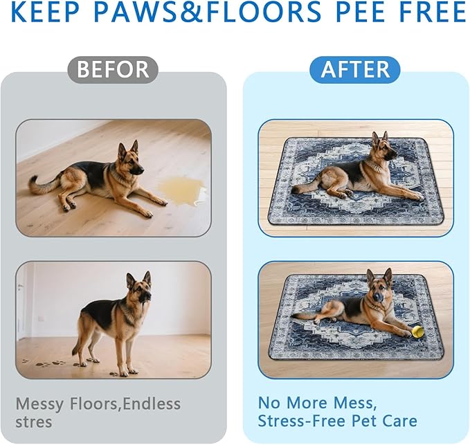 Washable Pee Pads for Dogs 2 Pack, Absorbent Reusable Puppy Pads Waterproof, Leakproof &amp; Non-Slip Whelping Pad, Potty Training Pads for Dogs Playpen Mat 48x48