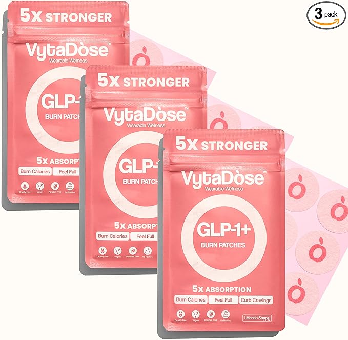 GLP1 Patches | 5X Stronger Formula | 12 Hour Extended Hunger Support | Berberine, Pomegranate, Green Tea, L-Glutamine | New &amp; Improved Kind of GLP-1 Patches | 3 Pack
