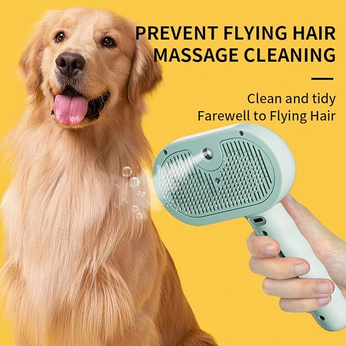 3-in-1 Steam Brush for Cats - Self Cleaning Cat Brush with Anti-Static &amp; Shedding Control, Rechargeable Pet Grooming Tool for Long/Short Hair Cats &amp; Dogs(White)