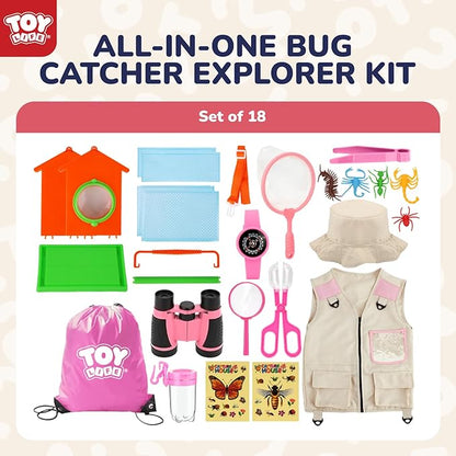 TOY Life Kids Explorer Kit with Bug Catcher for Kids, Bug Catching Kit with Bug Toys, Kid Safari Vest &amp; Hat, Compass, Binoculars, Magnifying Glass, Educational Outdoor Toys Kid Adventure Kit