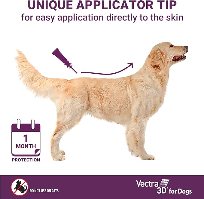 Vectra 3D for Dogs Flea, Tick &amp; Mosquito Treatment &amp; Prevention for Extra Large Dogs (Over 95 lbs), 6 Month Supply