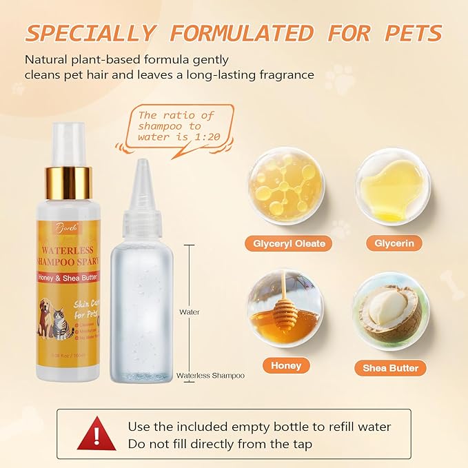 Cat Steam Brush for Shedding, 4 in 1 Rechargeable Pet Steam Brush Set for Dogs &amp; Cats, Pet Spray Hair Removal Comb with Waterless Shampoo, Anti-Static, Massage, Cleaning &amp; Combing All in One