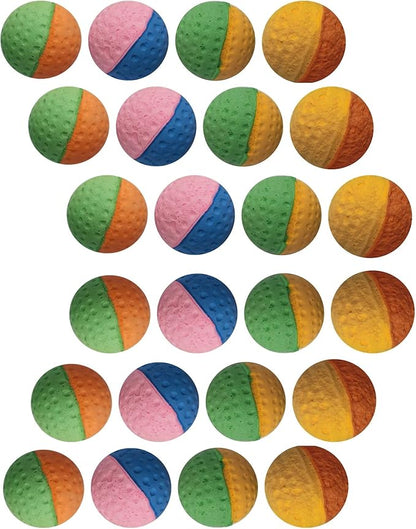 YnFag 24 Pack Foam Soccer Balls Cat Toys for Indoor Cats Cat Balls (24Pcs Two-Color Golf)