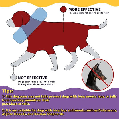 Crazy Felix Soft Donut Cone for Dogs to Stop Licking, Rottweiler Recovery Collar After Surgery Inflatable Cone Alternative for Small Medium Large Dogs, Elizabethan Collar with Boxer Pattern