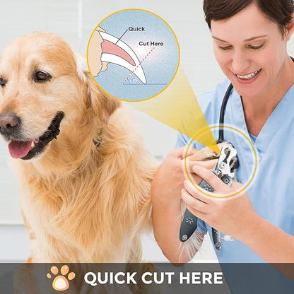 Best Dog Nail Trimmers for Anxiety Sensitive Dogs, Quiet Sharpest Smoothest Nail Clippers for Large Dog Medium Small, Professional Stainless Steel with Nail File &amp; Comb, Left-Handed Friendly