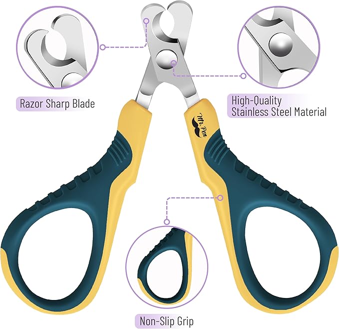 Mr. Pen Cat Nail Trimmer - Yellow &amp; Gray Cat Claw Clippers for Pets &amp; Kittens