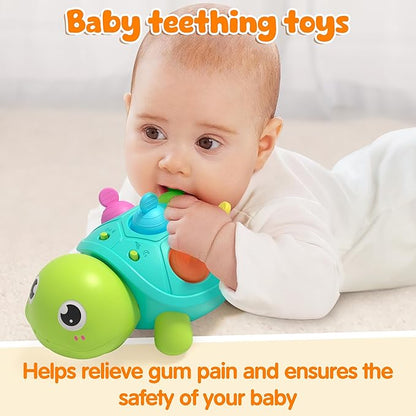 Vanmor Baby Toys 6–12 Months, Musical Turtle Infant Toy, Teething Toy with Music, Crawling Walking Toys for Babies, Early Learning Educational Toy with Light &amp; Sound, for Newborns