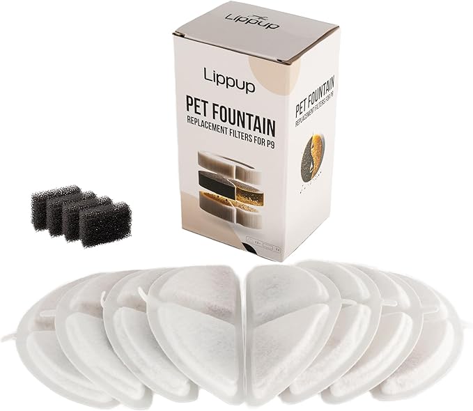 Replacement Filters for Stainless Steel Cat Water Fountain – 8 Pack Activated Carbon &amp; Ion Exchange Resin for Fresh &amp; Clean Drinking