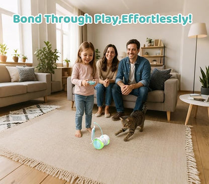 Remote Control Cat Toy with Auto Mode - Interactive Cat Toy Feather for Indoor, Moving Cats Catnip Toys &amp; LED to Keep Bored Cats Active &amp; Entertained