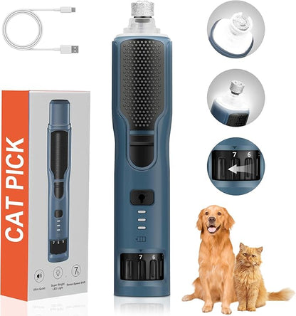 Dog Nail Grinder 7-Speed &amp; 360° LED Light, Professional Pet Nail Grinder for Dogs and Cats, Electric Dog Nail Trimmer Painless Paws Grooming &amp; Smoothing Tool for Large Medium Small Dogs Cats Pets