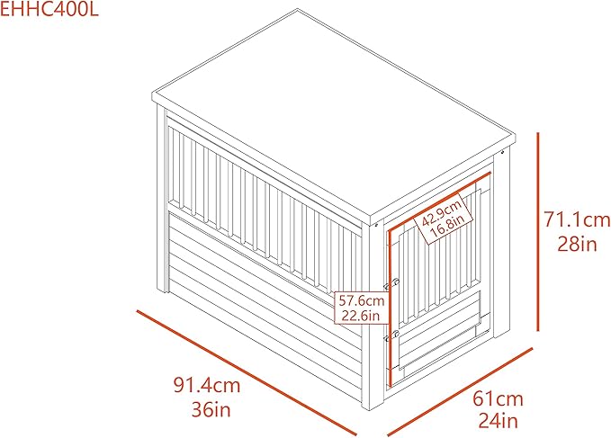 New Age Pet ECOFLEX Dog Crate End Table - Furniture-Style Pet Crate for Crate Trained Dogs - Stainless Steel Tubing &amp; a Latched Closure - 10 Year Manufacturer&
