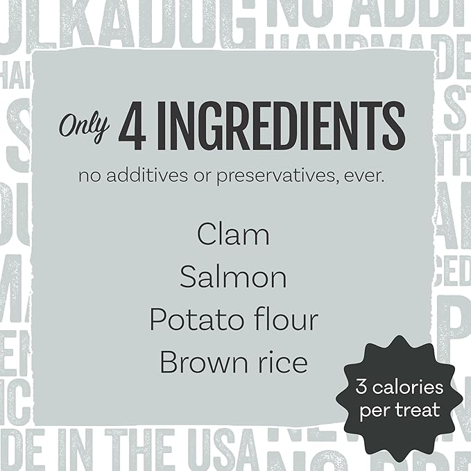 Polkadog Clam Chowda Crunchy Training Bits – All Natural, Limited Ingredient Healthy Training Treats for Dogs. Handcrafted &amp; Made in USA. Made with Atlantic Quahogs, High in Omega-3 – 7oz