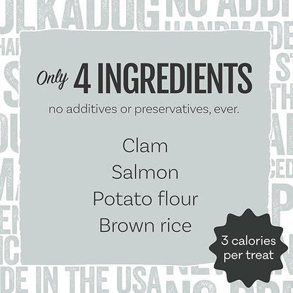 Polkadog Clam Chowda Crunchy Training Bits – All Natural, Limited Ingredient Healthy Training Treats for Dogs. Handcrafted &amp; Made in USA. Made with Atlantic Quahogs, High in Omega-3 – 7oz