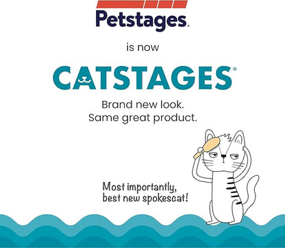Catstages Scratch &amp; Groom Cat Scratcher with Removable Curved Brush for Self-Grooming Station, Orange