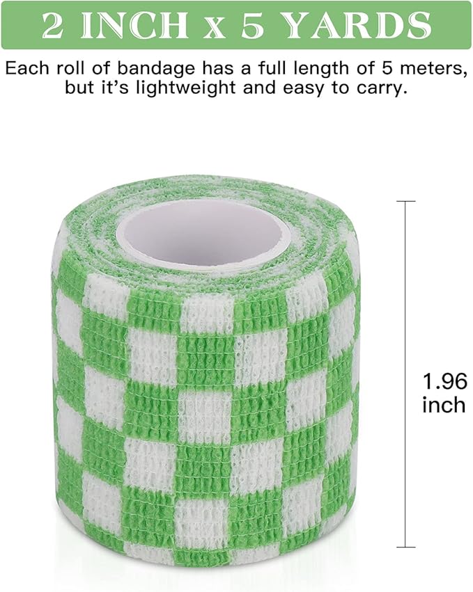 Vet Wrap Self Adhering Bandage Wrap Cohesive Bandage Multi-Function Wrap Tape for Dogs Cats Horses Birds Animals Non-Woven Strong Sports Tape for Wrist Healing Ankle Sprain &amp; Swelling 6 Rolls