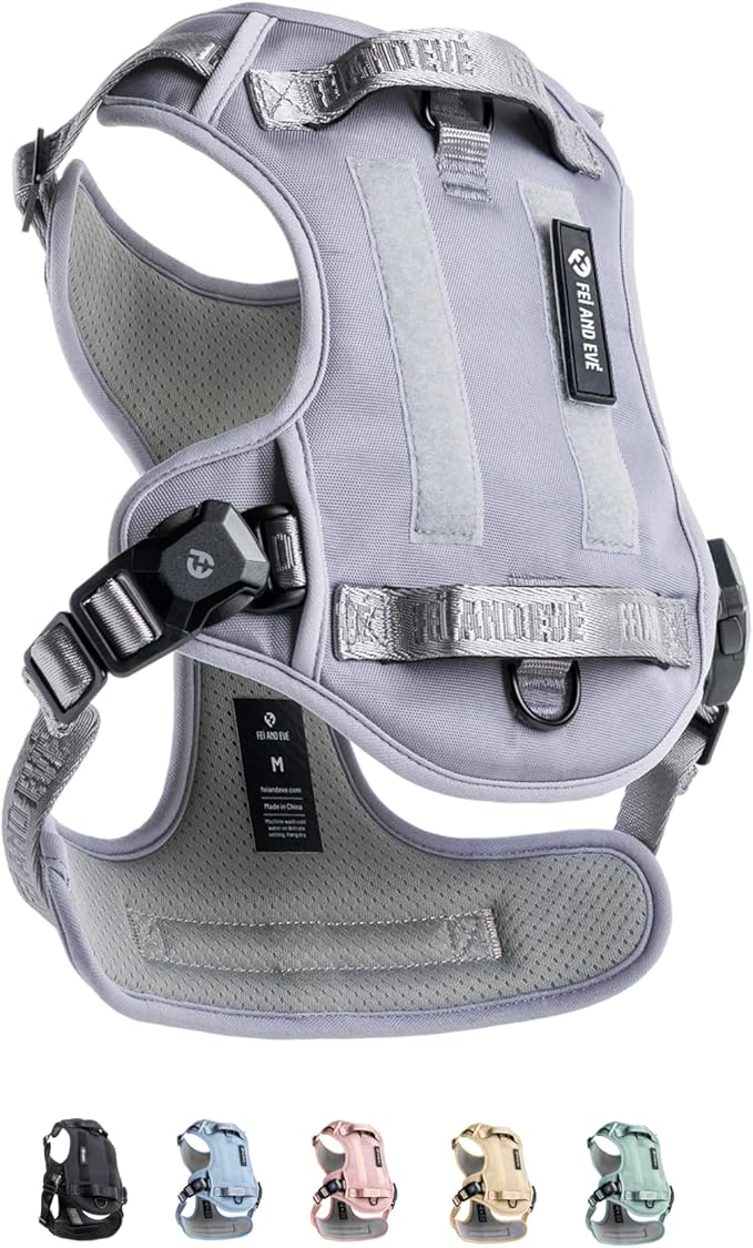 2025 New Edition, Fei &amp; Eve MagEase Dog Harness - 3-Second Magnetic Buckles | 3-Point No-Pull Control | Heavy-Duty 900D Nylon | Dual Safety Handles | Breathable Mesh | Adjustable Fit | X-Large, Gray