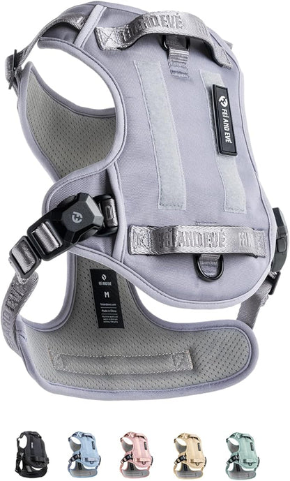 2025 New Edition, Fei &amp; Eve MagEase Dog Harness - 3-Second Magnetic Buckles | 3-Point No-Pull Control | Heavy-Duty 900D Nylon | Dual Safety Handles | Breathable Mesh | Adjustable Fit | X-Large, Gray