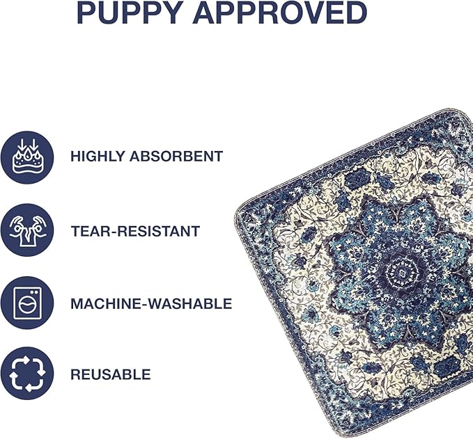 Washable Pee Pads for Dogs - Super Absorbent Reusable Puppy Training Pads - 100% Waterproof, Leak-Proof &amp; Non-Slip Whelping Pads for Pet Housebreaking