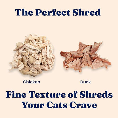 Solid Gold Wet Cat Food Shreds in Gravy - Healthy Canned Cat Food Made w/Real Chicken &amp; Duck Shreds, Vitamins &amp; Minerals - Grain Free &amp; Gluten Free Canned Meals for Cats &amp; Kittens - 24ct/3oz Can