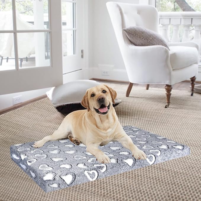 VANKEAN Stylish Dog Bed for Crate - Reversible Cool &amp; Warm, Waterproof Inner, Firm Support, Machine Washable, XXL to Small, Grey