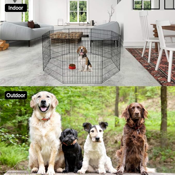 BestPet Metal Wire Playpen, 30 Inch Tall Black