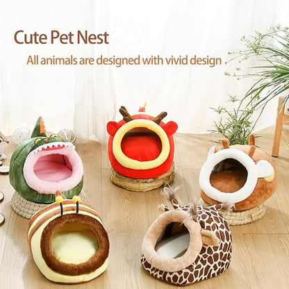 Guinea Pig Bed House &amp; Hideout for Rat Bearded Dragon Hedgehog Ferret to Sleep and Hide, Guinea Pig Cage Accessories Habitat Décor (Large, 6.Christmas fire Dragon)