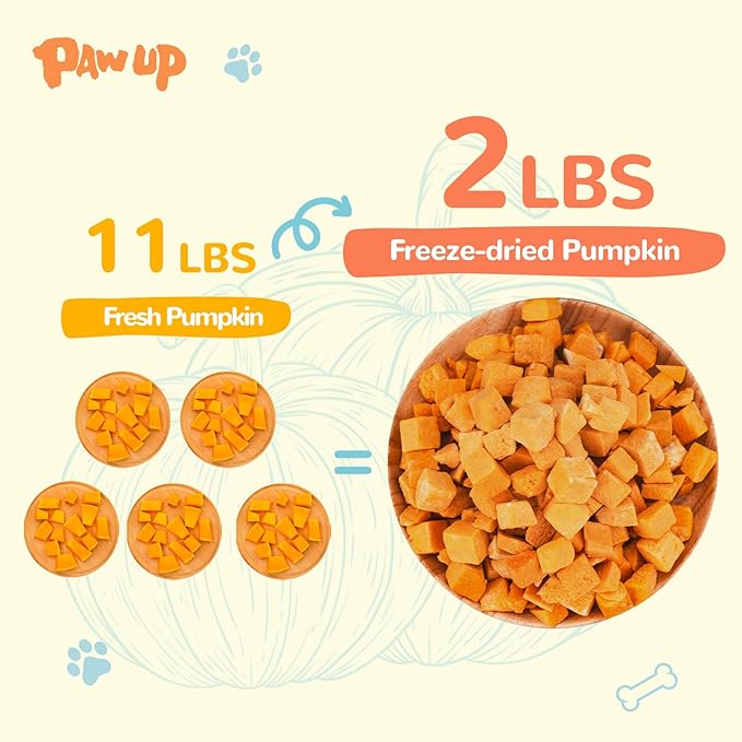 Freeze-Dried Pumpkin Treats for Dogs &amp; Cats – High Fiber, Single Ingredient Natural Snacks for Digestion &amp; Gut Health, Healthy Food Toppers, 1.58 oz
