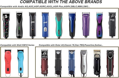 10 Blades Dog Grooming Blades Compatible with Andis/Oster A5/Wahl KM-10 Series Dog Clippers,Detachable Clipper Replacement Blade,Black,Size 10 Blade 1/16" (10