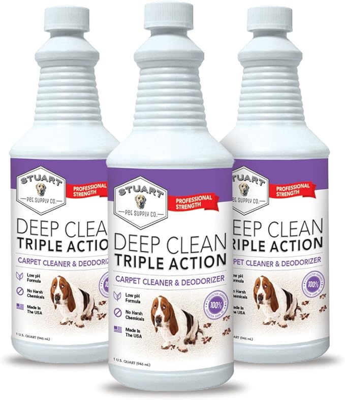 Professional Strength Deep Clean (Gal.) 3X Carpet Cleaner Solution &amp; Deodorizer, Concentrated Encapsulating Carpet Shampoo, Pet Odor &amp; Dirty Carpet Cleaning Solution 128 fl oz.