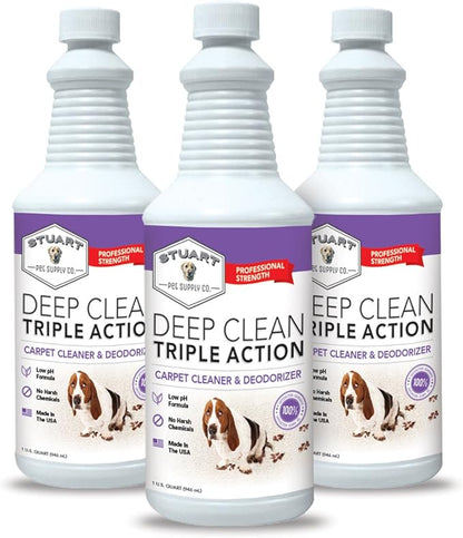 Professional Strength Deep Clean (Gal.) 3X Carpet Cleaner Solution &amp; Deodorizer, Concentrated Encapsulating Carpet Shampoo, Pet Odor &amp; Dirty Carpet Cleaning Solution 128 fl oz.