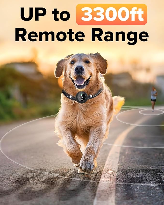 XDX 2-in-1 Dog Shock Collar &amp; Bark Collar – 3300FT Dog Training Collar with Remote, Automatic Anti-Barking, 5 Adjustable Sensitivity Levels, IP67 Waterproof E-Collar for Small Medium Large Dogs