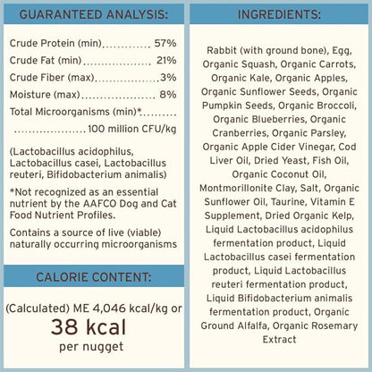 Primal Freeze Dried Raw Cat Food Nuggets Rabbit, Complete &amp; Balanced Meal or Topper, Premium, Healthy, Grain Free, High Protein Raw Cat Food with Probiotics (5.5 oz)