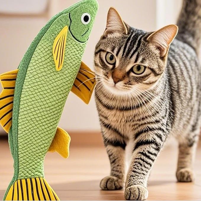 Cat Toys for Bored Indoor Adult Cats - Catnip Toys for Mental Stimulation, Interactive &amp; Durable Kicker Toys for Solo Play, Best for Lazy or Senior Cats(Green