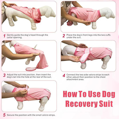 Idepet Dog Recovery Suit Female,Dogs Onesie Suit Surgery Male Breathable Pet Bodysuit for Spay Neuter E-Collar &amp; Cone Alternative Surgical Suit Puppy Abdominal Anti Licking Wounds Shirt (Blue, XS)