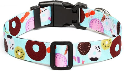 Mercano Adjustable Dog Collar - Special Design Patterns, Soft Nylon Comfortable Durable Pet Collar for Small Medium Large Dogs (S, Blue Cookie)
