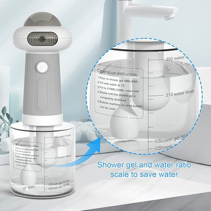 Dog Shampoo Dispenser, UFO Dog Shampoo Sprayer Electric Foaming Shampoo Dispenser for Dog and Cat Washing, for Bathtub, Kitchen Sink, Bathroom Cleaning, Grey