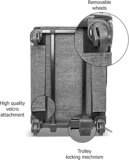 Airline Approved Expandable Premium Pet Carrier on Wheels- Two Sided Expandable Rolling Carrier- Designed for Dogs &amp; Cats- Extra Spacious Soft Lined Carrier! - Light Blue