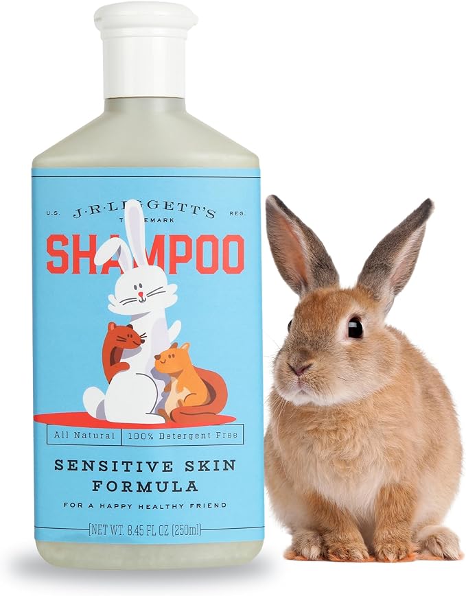 JR Liggett’s Natural Liquid Small Animal Shampoo for Sensitive Skin - 100% Detergent Free, Non-GMO &amp; Biodegradable - Tear-Free, Hypoallergenic Formula Soothes Dry Itchy Skin - 8.45 fl oz