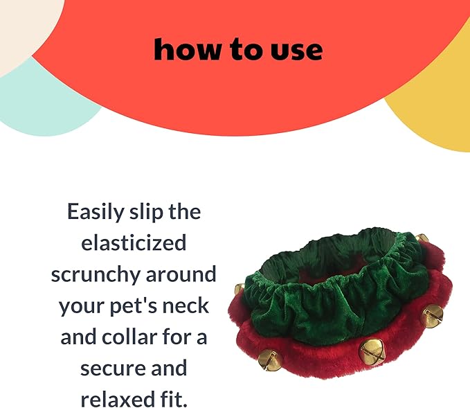 Huxley &amp; Kent Ruff Pet Scrunchy | Elf (Extra-Large) | Festive Christmas/Holiday Neckwear for Dogs/Cats | Fun Stretchable Costume Accessory | Soft Collar with Bells