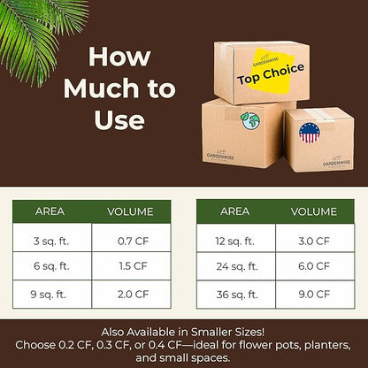 Premium Organic Wood Mulch for Gardens, Landscaping, Potted Plants, and Vegetable Gardens (2 CF - 56 L - 59 QTS)