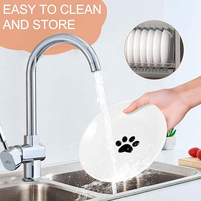 6 Pack Cat Food Bowl, Ceramic Cat Bowls, Anti Whisker Fatigue Cats Bowl Set,5.5 Inches Shallow Wide Kitten Plates for Food and Water (Cat&